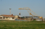 Log crane at lumber plant